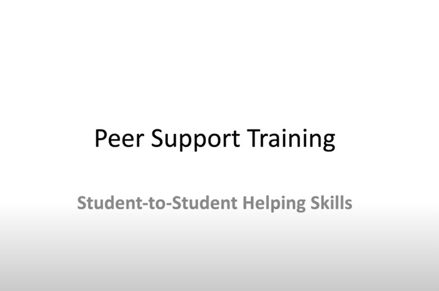 A screenshot of a presentation slideshow on Peer Support Training