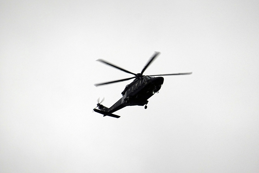 A military helicopter