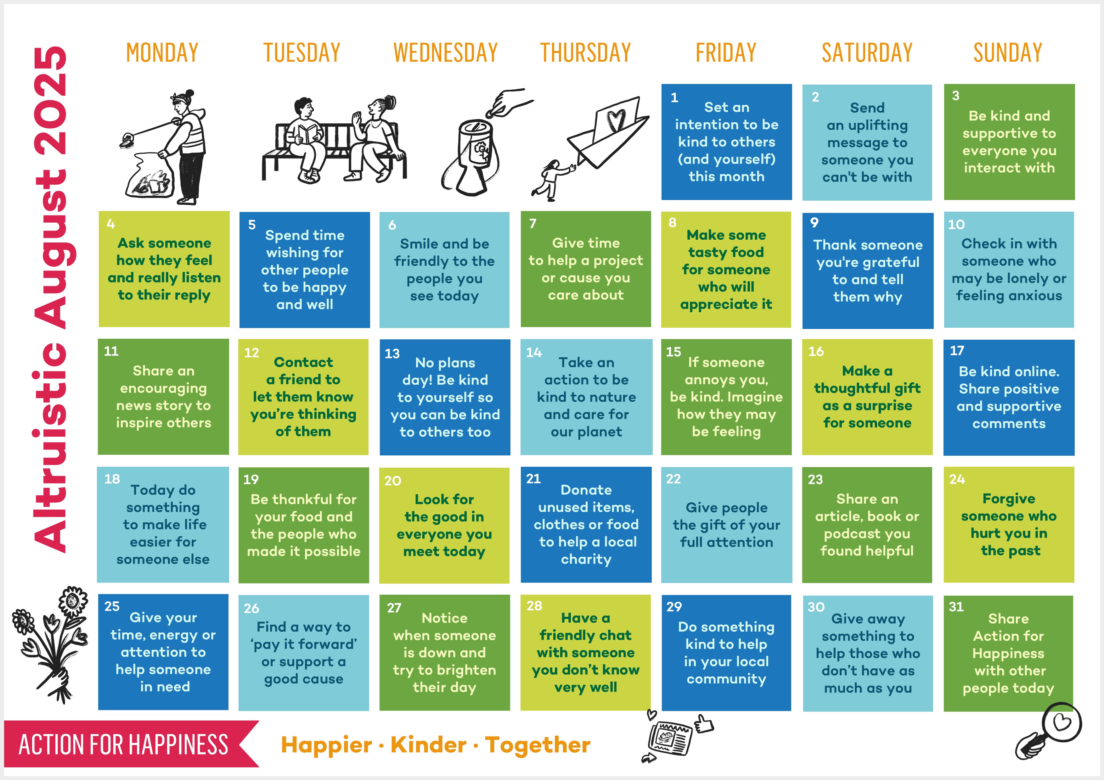 August Actions of Happiness