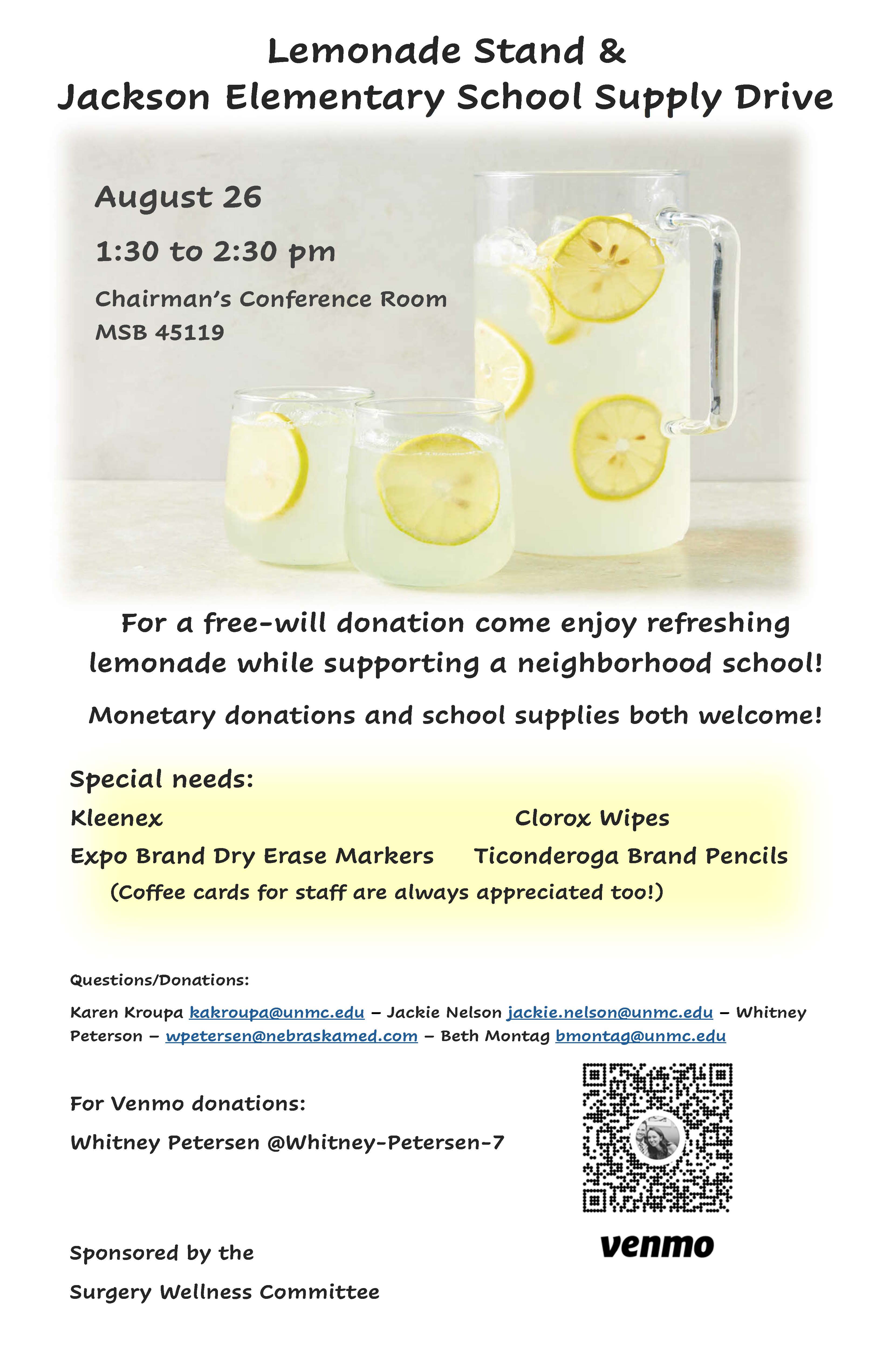 Lemonade Stand & Jackson Elementary School Supply Drive